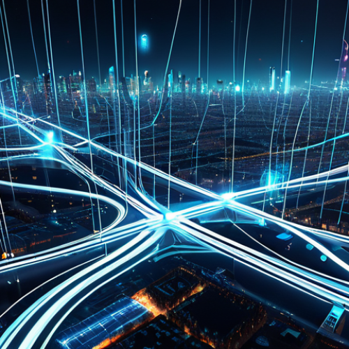 Home 11 A futuristic, conceptual depiction of an abstract AI entity, represented by glowing neural pathways and data streams, seamlessly optimizing a vast, complex wireless network grid that overlays a modern, bustling smart city. The city lights twinkle below, and subtle indicators of 5G/6G signals pulse through the interconnected infrastructure. The scene emphasizes efficiency and intelligent resource allocation. High-tech digital illustration, conceptual art, vibrant lighting, ultra-detailed. safe for work, appropriate content, professional.