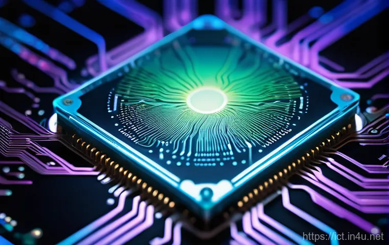 차세대 비디오 코덱 기술 - A futuristic and vibrant cityscape of Gwangju at dusk, illuminated by glowing lines of data and ener...