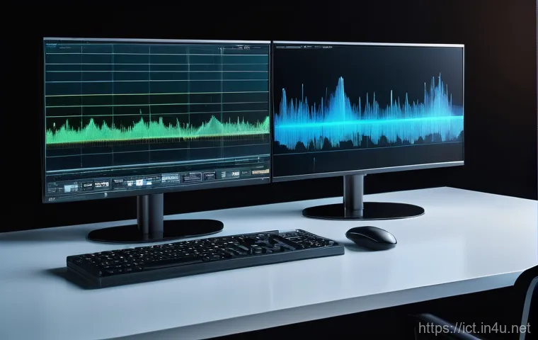 차세대 비디오 코덱 기술 - A close-up, intricate shot of a glowing microchip at the center, radiating streams of data that visu...