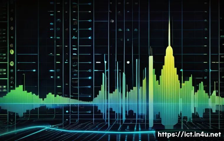 통신 시스템 모델링 - A highly detailed digital illustration of a modern communication system's signal processing flow, sh...